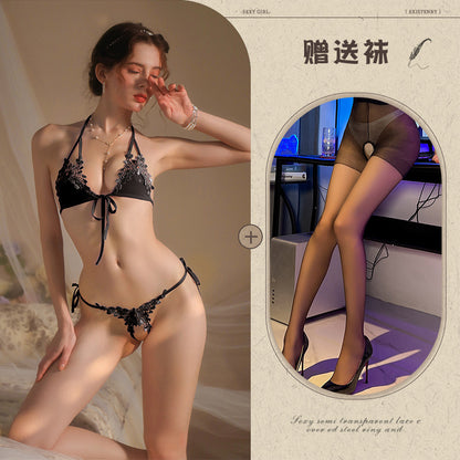Open Crotch Bikini Set