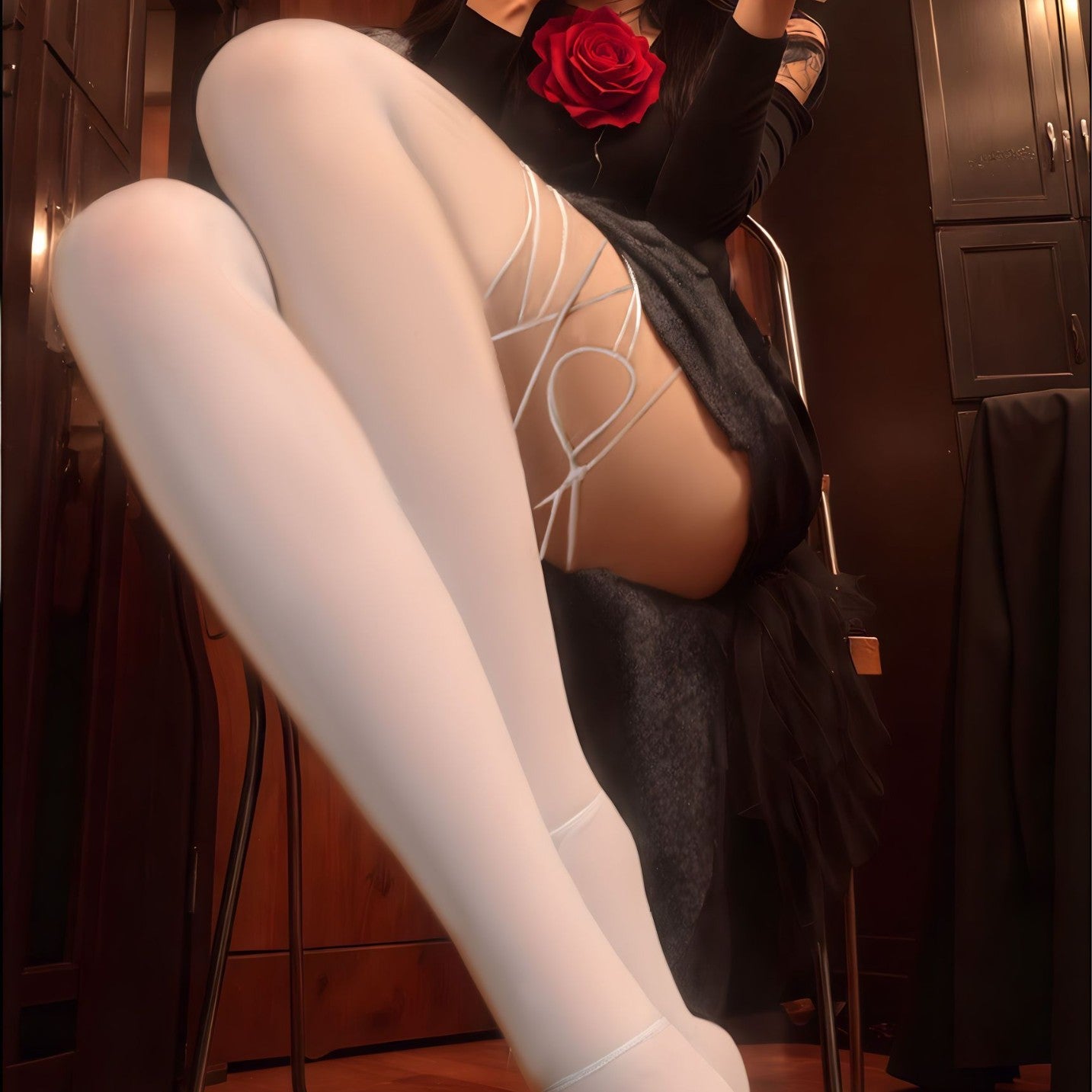 Contrast Thigh Highs