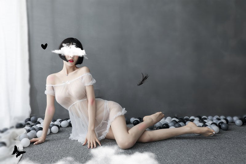 Sheer Off-shoulder Gown