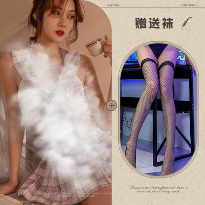 Schoolgirl Grid Jumpsuit