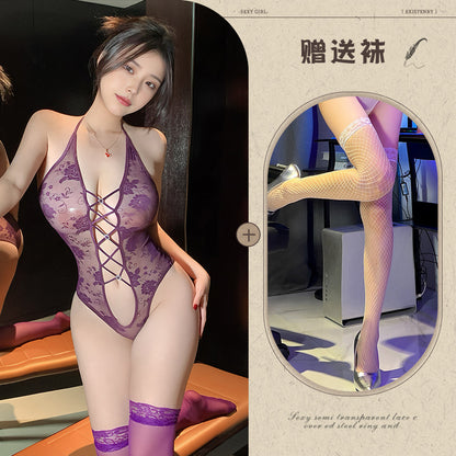 Lace Halter Bodysuit