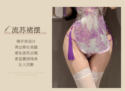 Purple Floral Qipao