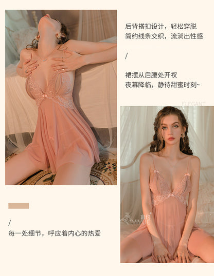 Plus Size Sheer Lace Nightdress