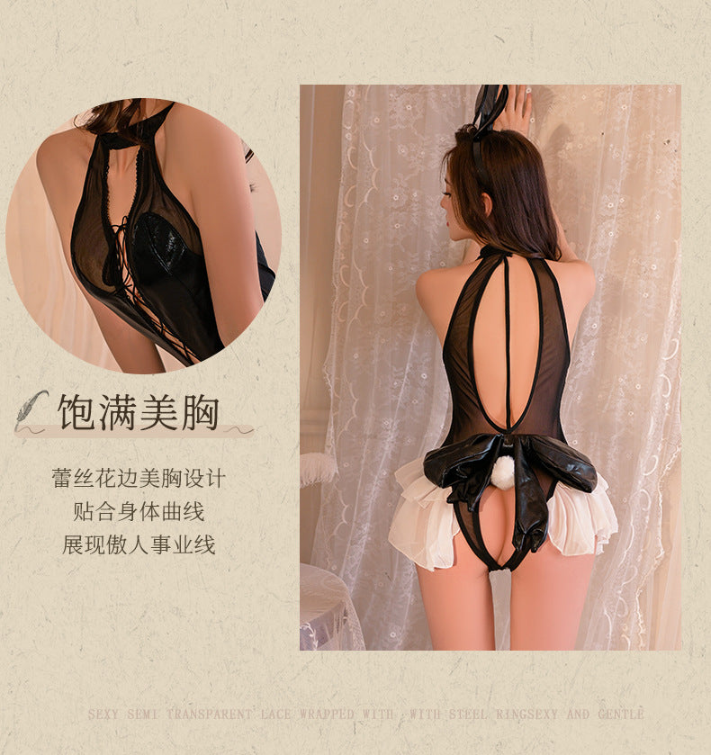 Leather Bunny Bodysuit