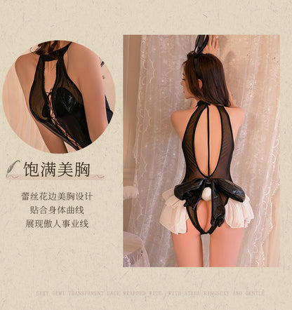Leather Bunny Bodysuit