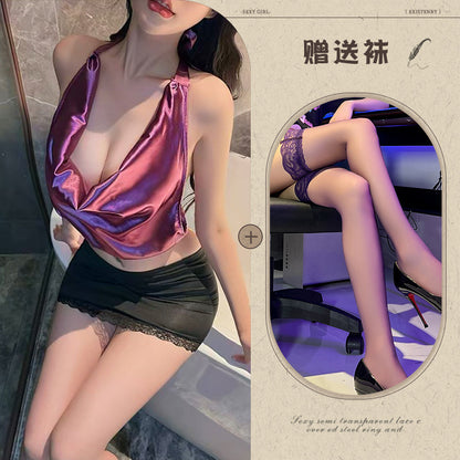 Purple Secretary Dress