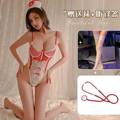 Heart Print Nurse Teddy