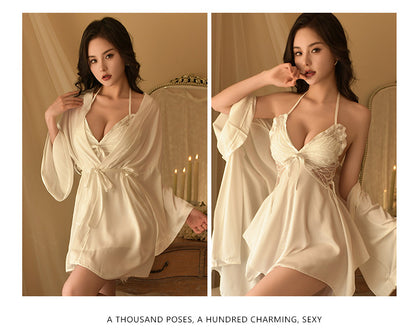 Silk Robe at Chemise Set 