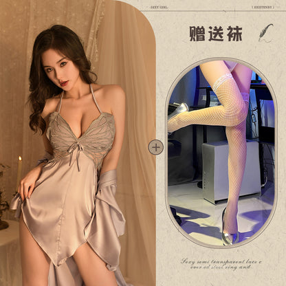 Silk Robe at Chemise Set 