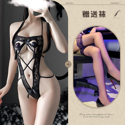 Sheer Open Crotch Teddy