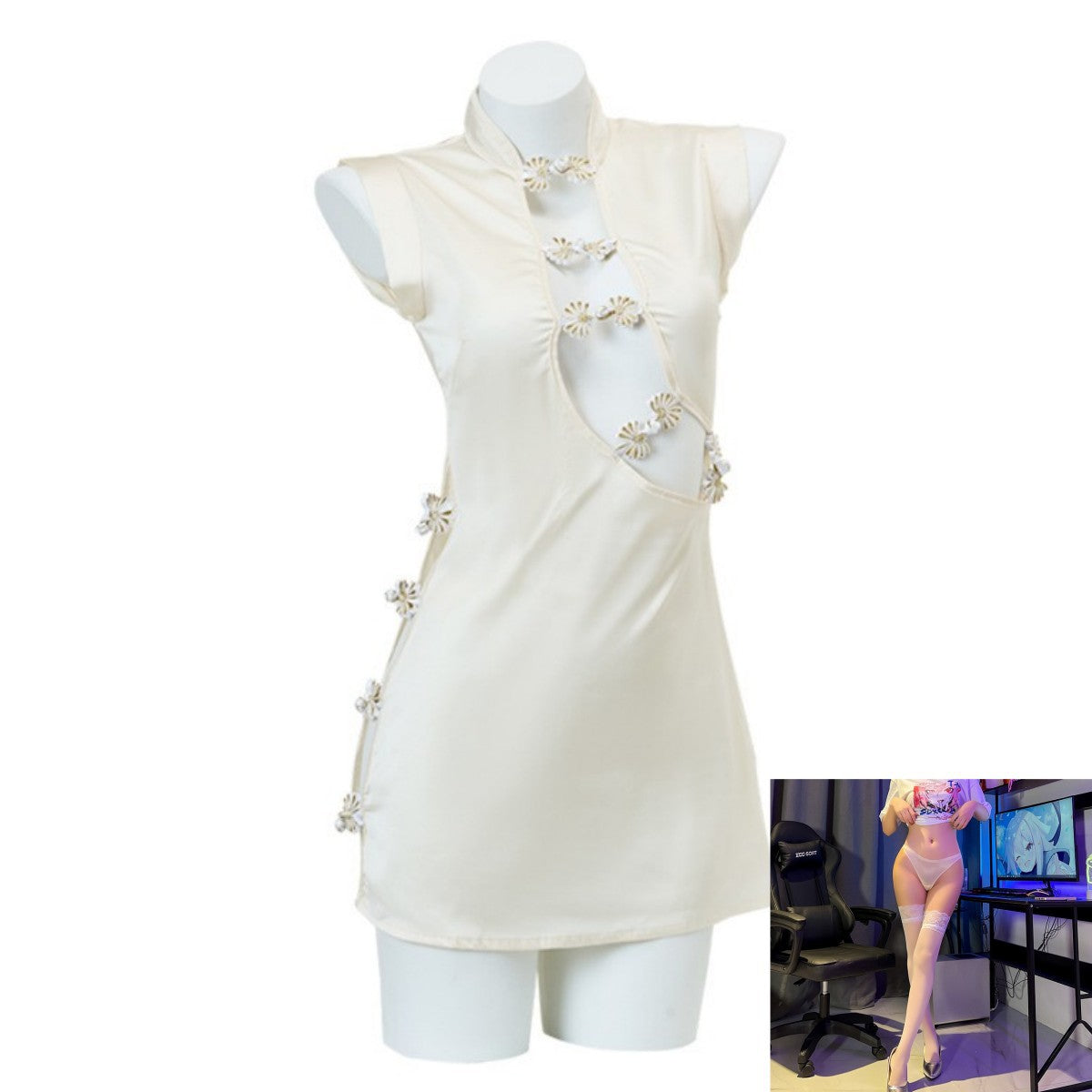 Cut-out Qipao Lingerie