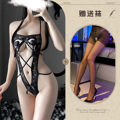 Sheer Open Crotch Teddy