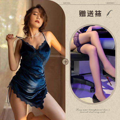 Velvet Tie-front Nightie 
