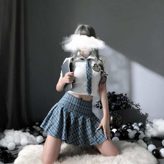 Schoolgirl Lingerie Set with Mini Skirt