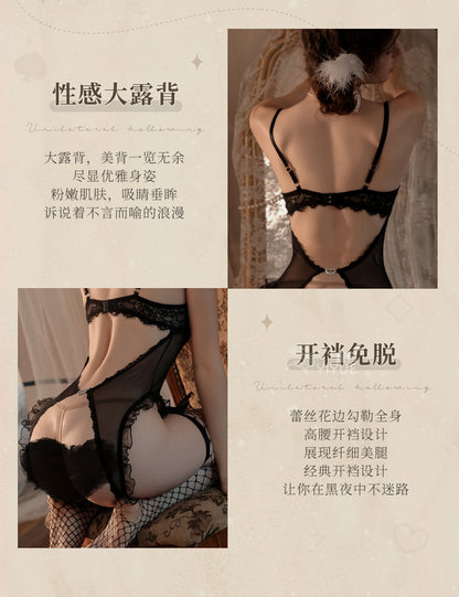 Sexy Lingerie Sexy Jumpsuit Women's Lace Seduction Uniform 