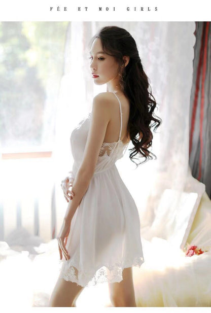 Embroidered Lace Chemise Set