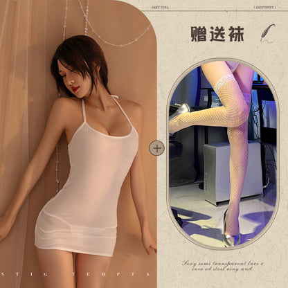 U-cut Sheer Nightdress 