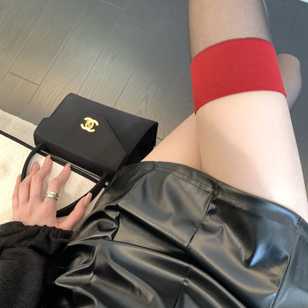 Red Fishnet Thigh High Stockings