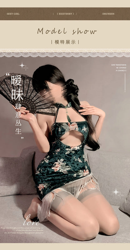 Velvet Qipao Dress 