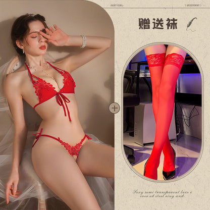 Open Crotch Bikini Set