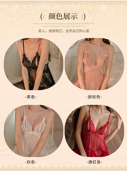 Plus Size Sheer Lace Nightdress