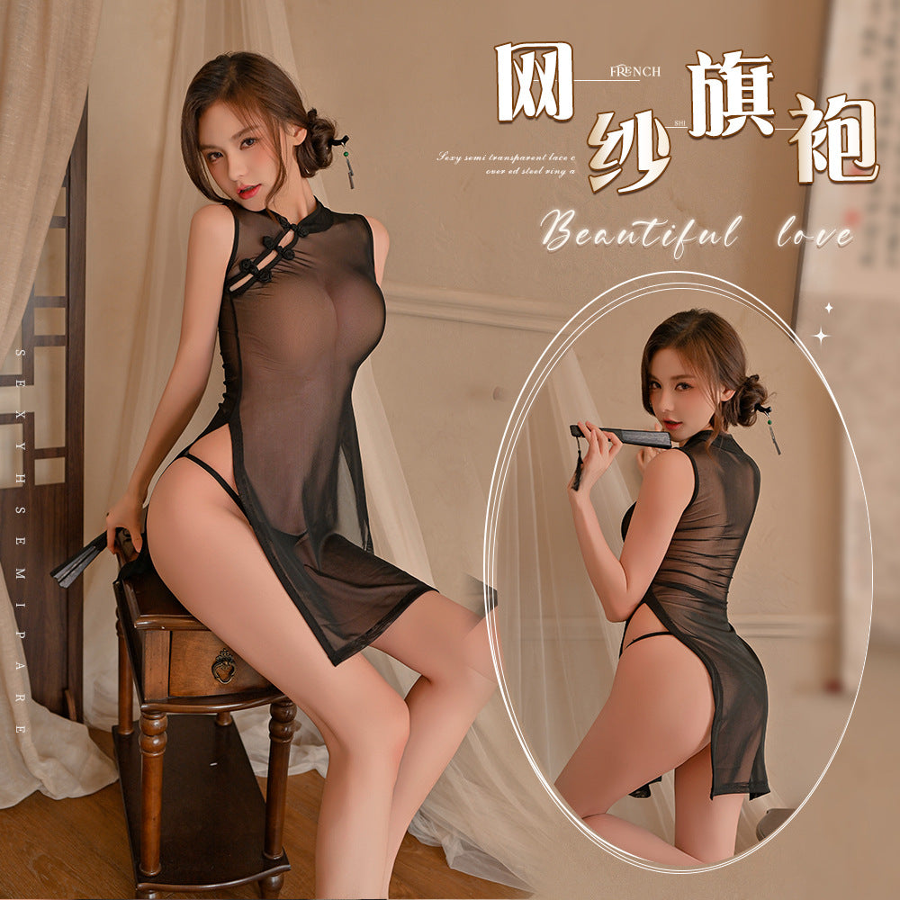 Sheer Qipao Nightdress