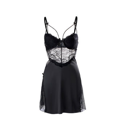 Sheer Satin Lace Nightdress