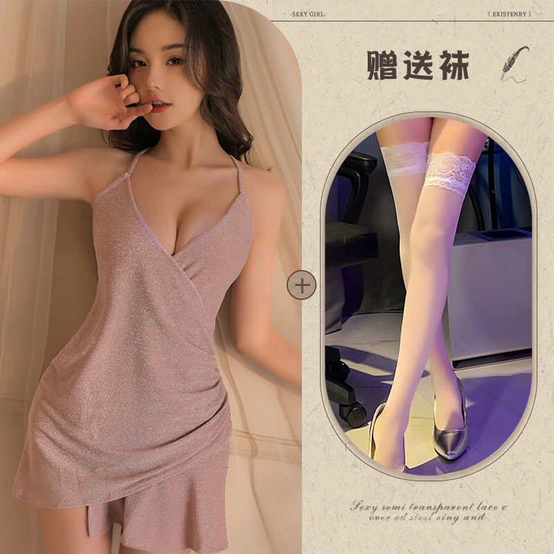 Glitter V-neck Chemise