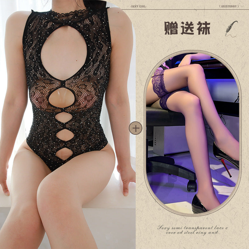 Crystal Beaded Swimsuit Bodysuit