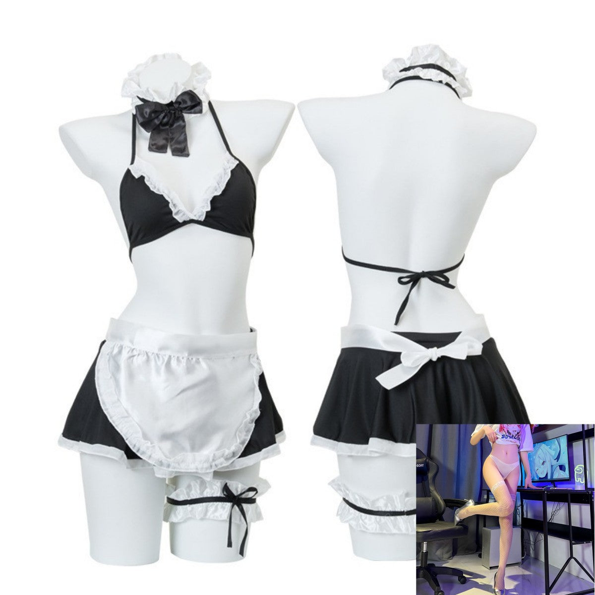 Maid Open Crotch Set