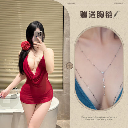 Sheer Backless Chemise