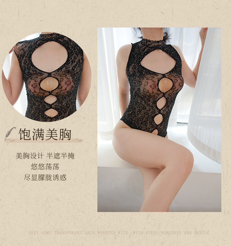 Crystal Beaded Swimsuit Bodysuit