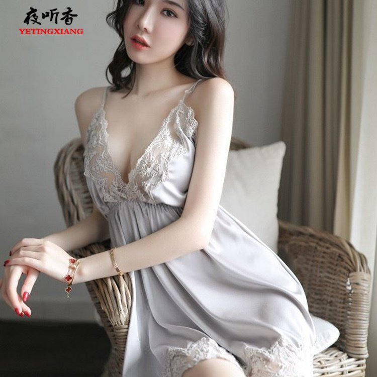 Embroidered Lace Chemise Set