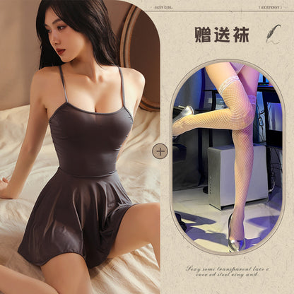 Sheer Backless Chemise