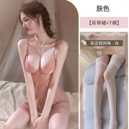 Sexy Women's Pajamas Lace Slim Strap Home Nightdress