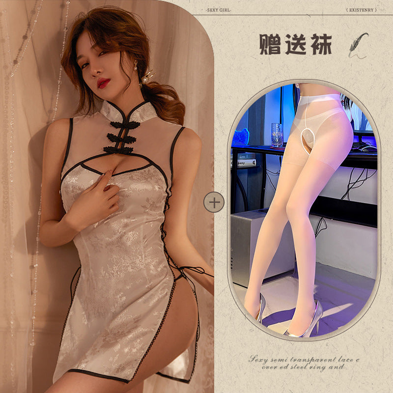 Sexy Cheongsam Retro Uniform Seduction Passion Role Play Suit
