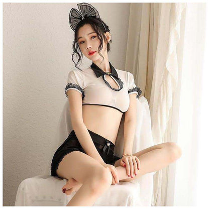 Sheer Waist Cut-out Set