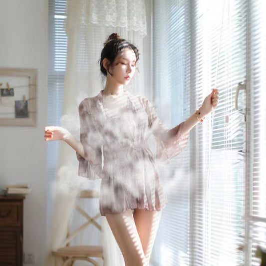 Plus Size Sheer Lace Nightgown