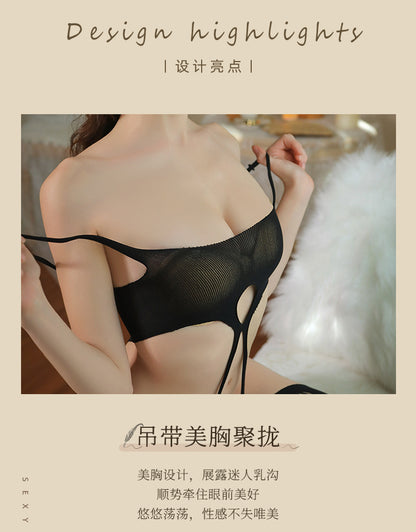 Open Crotch Mesh Teddy