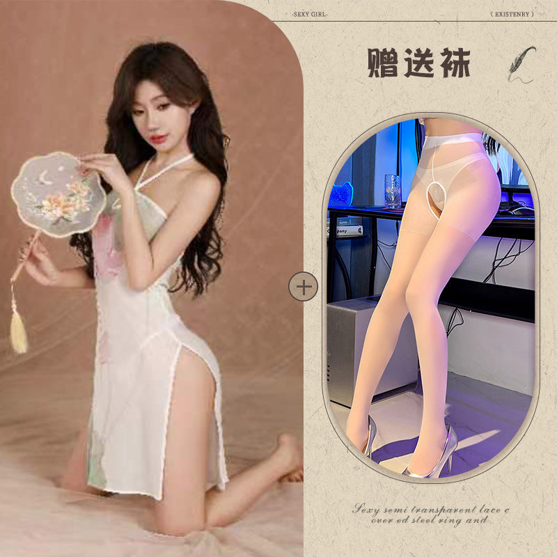 High-Slit Chiffon Dress