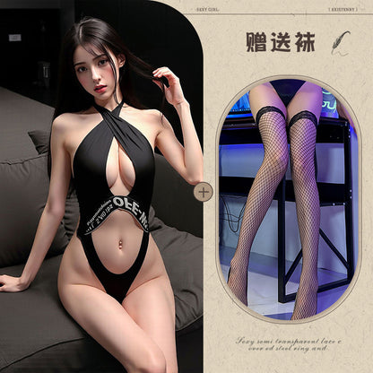 Sheer Halter Bikini Bodysuit