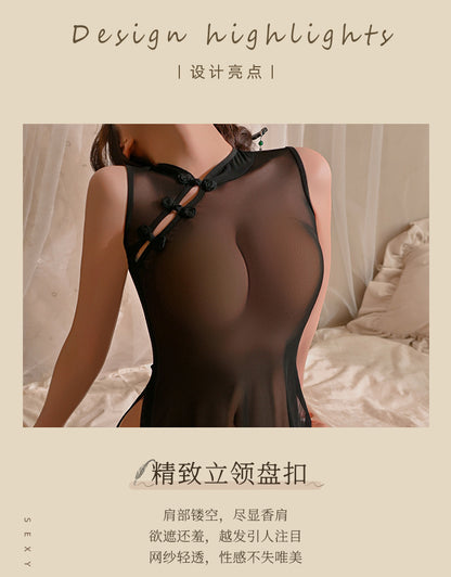 Sheer Qipao Nightdress