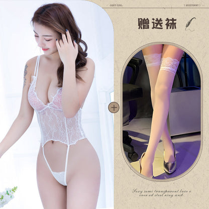 Lace Open Crotch Teddy