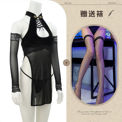 Slit Cheongsam Roleplay Costume Set