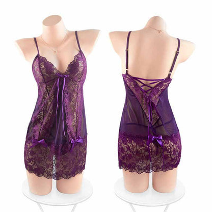 Sexy Deep V Sexy Lingerie See-through Seduction Nightdress