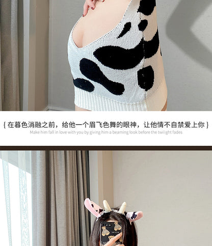 Cow Print Sweater Dress