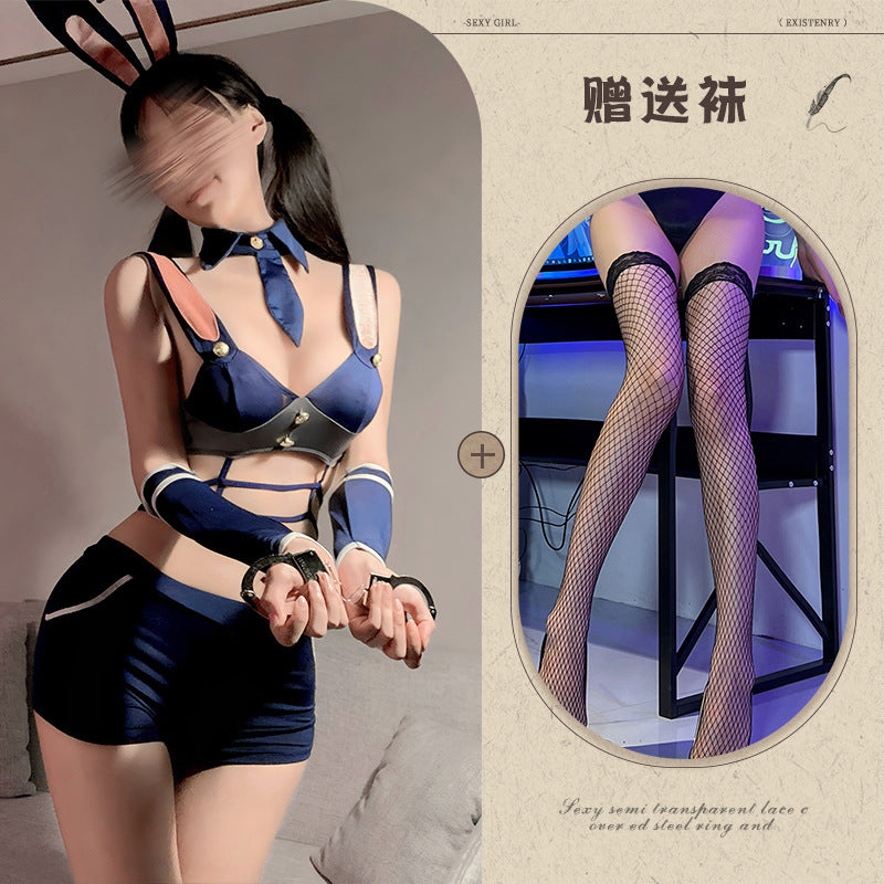 Rabbit Police Officer Female Police Captain Open Crotch Uniform