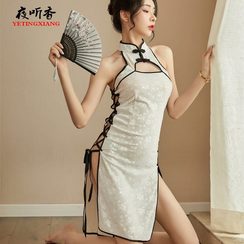 Lace-up Qipao Set