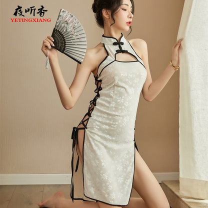Lace-up Qipao Set