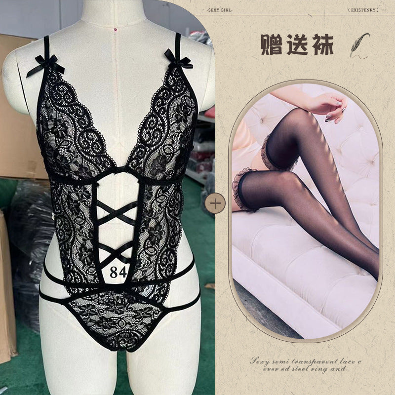 Lace Cut-out Negligee